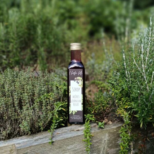 Bouteille sirop mûre géranium rosat