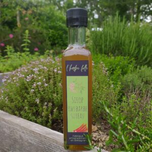 bouteille de sirop rhubarbe sureau